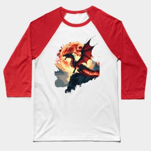 Fire Moon Dragon Baseball T-Shirt